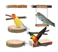 Bird Cage Perch | Bird Wooden Resting Swing Set | Non-Slip Cockatiel Perch | for Parrot Parakeet Cockatiel Conure Cockatoo Lovebird Finch Canary