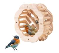 Bird Cage Perch - Wooden Perch Bird Wheel Toy as Cage Accessories - Movement Toy for Cockatiels - For Keeping at Home by Conures, Cockatiels, Finches and