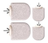 Bird Cage Perches, 4 Pieces Frosted Volcanic Stone Cage Stand | Chew and Scratching Toys for Training Conures and Cockatiels | for Outdoor Nest and Animal