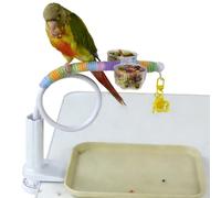 Bird Cage Perches | With Bell Feeder Toys Clip On Cage Accessories For Parakeets And Birds - For Budgies, Cockatiels, Lovebirds, Parakeets and Macaws