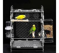 Bird Cage Pet Bird Cage Acrylic Breathable Bird House Parrot Tiger Skin Breeding Cage With Bird Accessories Cage Pet House (Empty Cage)