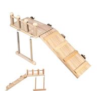 Bird Cage Playground, Natural Wooden Perch for Parrots - Branch Play, Exercise and Training for Parrots, Wooden Toy Swing and Ladder for Cockatiels and Insepa