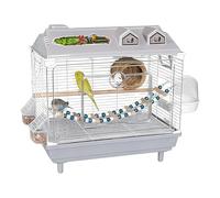 Bird Cage | Portable and Transparent for Parrot, Canary Cage with Wooden Perch | for Parrots Cockatoo Aras Conures and Canaries Indoor