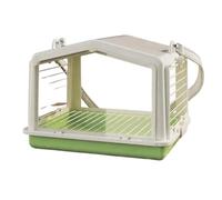 Bird Cage Portable Outdoor Birdcage Adjustable Shoulder Strap Opposite Direction Horizontal Wire Mesh Parrots Pet House(Green)
