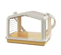 Bird Cage Portable Outdoor Birdcage Adjustable Shoulder Strap Opposite Direction Horizontal Wire Mesh Parrots Pet House(Yellow)