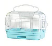 Bird Cage Portable Parrot Carrier Cage Outdoor Handheld Bird Bag Deep drawer Chassis Detachable Cockatiels Pet House(Blue)