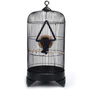Bird Cage, Push-button Door Design, One-piece Bottom Basin, Round Flight Cages for Small Birds, Durable and Stylish Construction