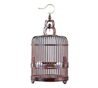 Bird cage Red Wooden Birdcage Vintage Carved Patterns Metal Hook Hangable Ventilated Breathable Portable Pet Products