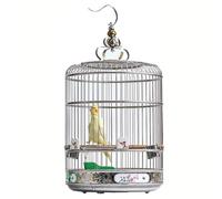 Bird Cage Round Bird Aviary Stainless Steel Tall Tiel Cage Hanging Parrot Cage Bird Carrier Travel Carrier Cage Flight Birdcage(4.5)