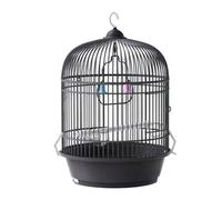 Bird cage Round Birdcage Outdoor Use Portable Breathable Unobstructed Pull-Out Chassis Parrots Pet Products(Black)