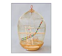 Bird Cage Round Parrot Cage Electroplating Golden Parrot Metal Bird Cage Home Large Luxury Large Space 48×78CM Birdcage (Color : B)