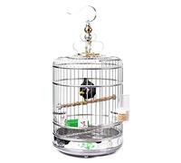 Bird Cage Round Stainless Steel Bird Cage Portable Travel Hanging Bird Carriers Large Space Birdcages For Home Garden Birdcage Novel design,36cm ()