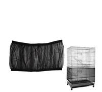 Bird Cage Seed Catcher Mesh Skirt Cover for Parrot Bird Cage Cover Seeds Guard Dust-Proof Universal Birdcage Accessories, Prevent Scatter and Mess, Light and Breathable Fabric (Black)