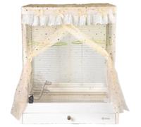 Bird Cage Seed Catcher, Stretchy Mesh Skirt Cover for Round Square Cages, Sheer and Breathable Parrot Nylon Mesh Net Cover, Seed Guard Pet Cage Birds for Parrot Parakeet (Orange,S)