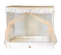 Bird Cage Seed Catcher, Stretchy Mesh Skirt Cover for Round Square Cages, Sheer and Breathable Parrot Nylon Mesh Net Cover, Seed Guard Pet Cage Birds for Parrot Parakeet (Orange,M)