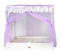 Bird Cage Seed Catcher, Stretchy Mesh Skirt Cover for Round Square Cages, Sheer and Breathable Parrot Nylon Mesh Net Cover, Seed Guard Pet Cage Birds for Parrot Parakeet (Purple,M)