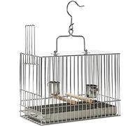 Bird Cage Square Metal Bird Cage Portable Bird Carriers With 2 Stainless Steel Bird Feeder Hanging Birdcages Easy To Clean Birdcage Novel Design,Medium