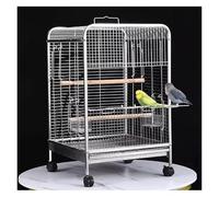 Bird Cage Stainless Steel Bird Aviary with Wheels,Tray,Standing Pole,Food Bowl Flight Cage 16x16x26 inch Spacious Parrot Cage