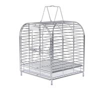 Bird Cage Stainless Steel Bird Cage Portable Handheld for Outdoor Pet Carrying Parrot Java Sparrow Canarie(Small)