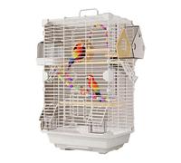 Bird Cage Standing Large Flight Cage Panorama Bird Aviary for Indoor and Outdoor Pet Bird Flight Iron Parrots Cages 37x28x63cm(Wei)