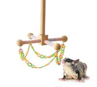 Bird Cage Swing, Interactive Wooden Swing Toy for Small Animals, Movement Toy for Cockatiels - For Hamsters, Gerbil Ferrets, Hedgehog, Guinea Pigs, Chinchilla and Birds