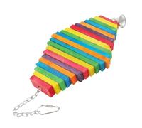 Bird Cage Toy | Multicolor Natural Wood Chew Toy for Birds | Colordul Multilayer Parrot Finder Blocks for African Gray Macaw Conure Cockatoos Cockatiels