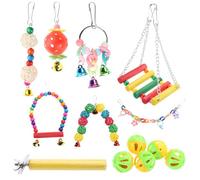 Bird Cage Toy Parakeet Ladder Birds Swing Bird Toy Accessories Kit Chewing Cage for Parrots