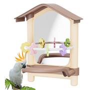 Bird Cage Toys - Bird Perch With Mirror | Pet Supplies for Chewing Playground Indoor Outdoor Yard Garden Patio Courtyard Balconies Window Inside Chicken Hammock