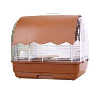 Bird Cage Transparent Parrot Outdoor Travel Cage Portable Shading Pull-out Base Easy Clean Cockatiels Budgies Flight Cage Stand(Bruin)