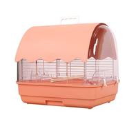 Bird Cage Transparent Parrot Outdoor Travel Cage Portable Shading Pull-out Base Easy Clean Cockatiels Budgies Flight Cage Stand(Pink)