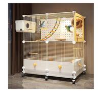 Bird Cage White Wire Bird Aviary with Acrylic Doors and 4 Casters,Flight Cage Large Floor-standing Parrot Cage Flight Birdcage(36 * 36 * 117cm)