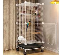 Bird Cage with Rolling Stand and Bottom Tray, Easy to Clean Design for Parakeets, Parrots, Lovebirds, and Macaws, Suitable for Large Birds