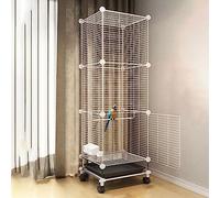 Bird Cage with Rolling Stand and Bottom Tray, Easy to Clean, Suitable for Parrots, Lovebirds, Cockatiels, and Other Birds