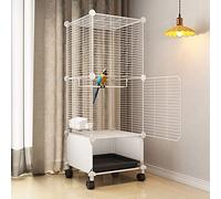 Bird Cage with Rolling Stand and Bottom Tray for Parrots and Small Birds, Easy to Clean with Included Bird Toy, Ideal Large Habitat for Parakeets and Macaws