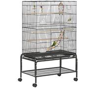 Bird Cage, with Stand, Wheels, Toys, for Budgies, Finches, Parakeets