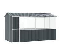Bird Cage with Storage Anthracite Galvanised Steel Outdoor Enclosure vidaXL