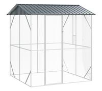 Bird Cage with Storage Anthracite Galvanised Steel Outdoor Enclosure vidaXL