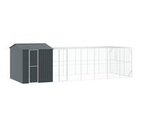 Bird Cage with Storage Anthracite Galvanised Steel Outdoor Pet Retreat vidaXL