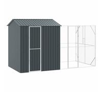 Bird Cage with Storage Anthracite Galvanised Steel Outdoor Pet Retreat vidaXL