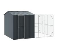 Bird Cage with Storage Anthracite Galvanised Steel Outdoor Pet Retreat vidaXL