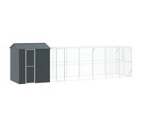 Bird Cage with Storage Anthracite Galvanised Steel Outdoor Pet Retreat vidaXL