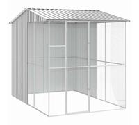 Bird Cage with Storage Galvanised Steel Enclosure Garden Aviary Outdoor vidaXL