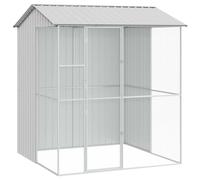 Bird Cage with Storage Galvanised Steel Enclosure Garden Aviary Outdoor vidaXL
