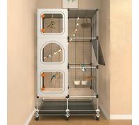Bird Cage with Tray and Castors, Accessories Included for Various Birds