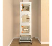 Bird Cage with Tray and Castors, Accessories Included for Various Birds