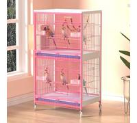 Bird Cage with Universal Wheels for Easy Mobility, Ideal for Parrots, Canaries, and Doves