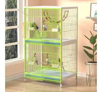 Bird Cage with Universal Wheels for Easy Mobility, Ideal for Parrots, Canaries, and Doves