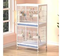 Bird Cage with Universal Wheels for Easy Mobility, Ideal for Parrots, Canaries, and Doves