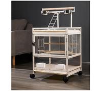 Bird Cage with Wheels for Home Use | Acrylic and metal build, 180-degree door access, multi-level stacking