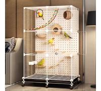 Bird Cage with Wheels, Large Bird Nest with Ladder and Swing, Ideal for Parakeets, Canaries, Cockatiels, Lovebirds, and Conures